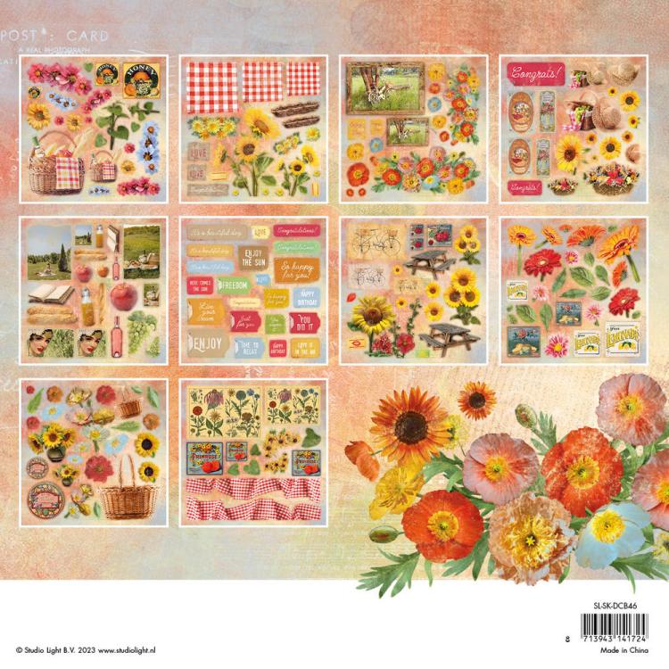 Studio Light Sunflower Kisses 8x8 Inch Die Cut Pad Elements