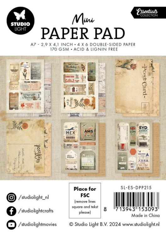 Studio Light Vintage Memories Essentials Mini Paper Pad #215