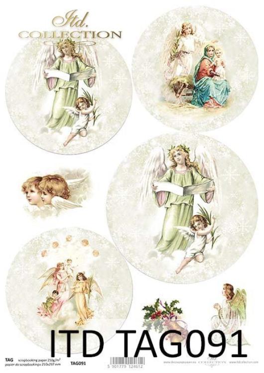 TAG0091 ITD Collection Christmas Balls A4 Scrapbooking Paper