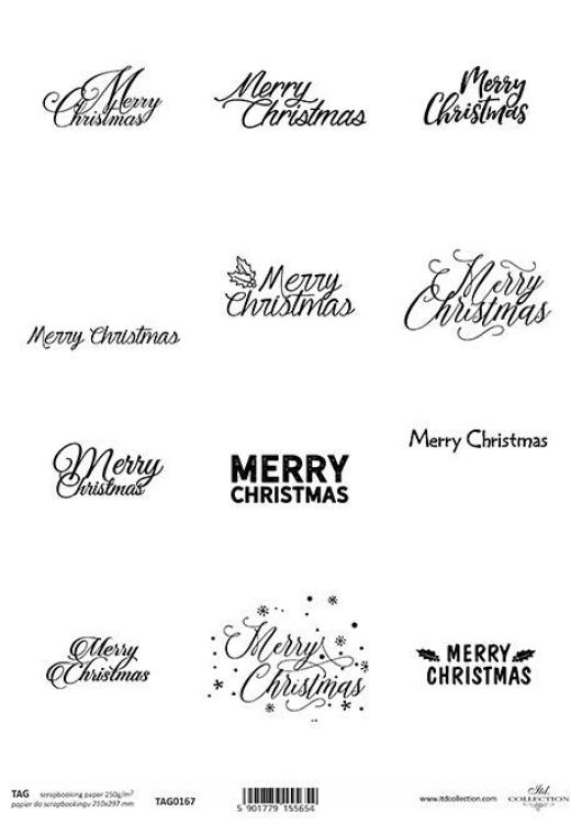 ITD Collection A4 Paper SET Christmas Texte