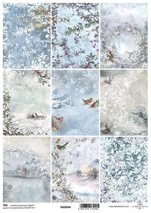 TAG0244 ITD Collection A4 Scrapbooking Paper Decorated with Frost