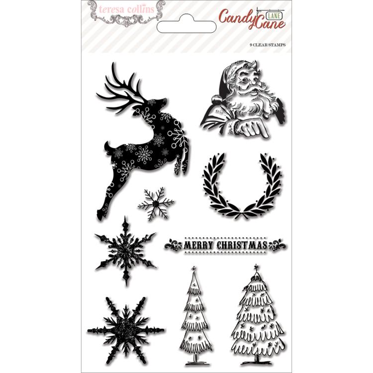 Teresa Collins Clear Stamp Set Candy Cane Lane