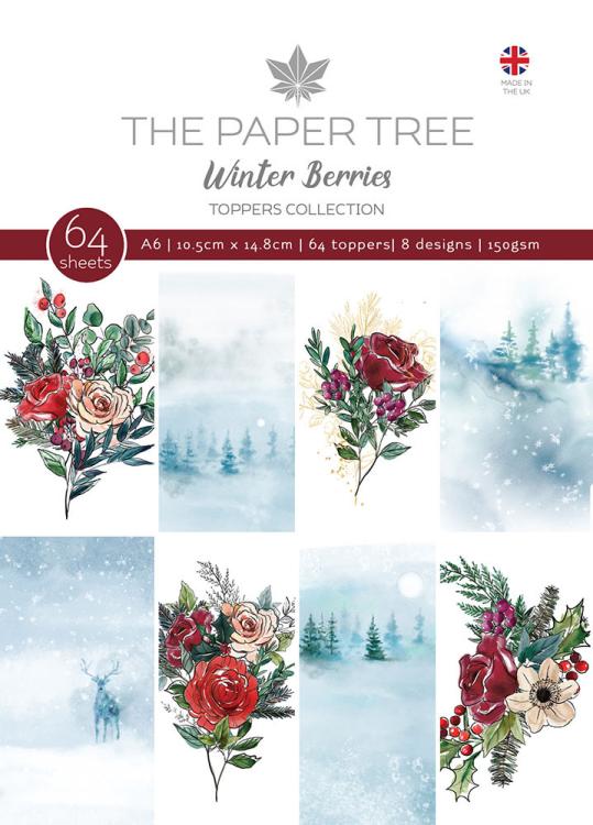 The Paper Tree Winter Berries A6 Toppers #1235