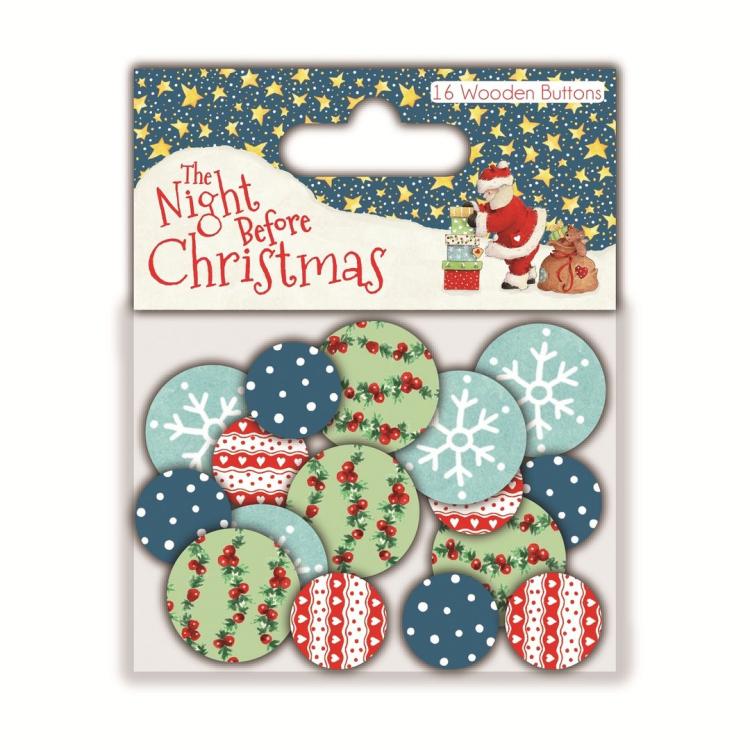 The Night Before Christmas Wooden Buttons #TN001
