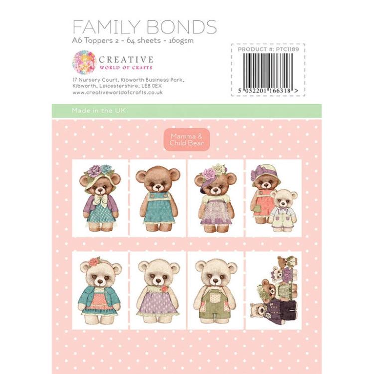 The Paper Tree A6 Toppers Mamma & Baby Bear #1189