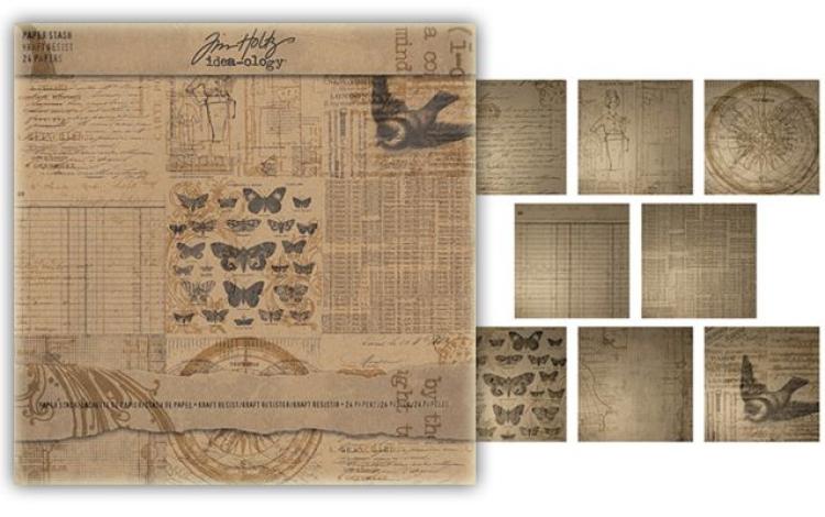 Tim Holtz 12x12 Paper Stash Kraft Resist