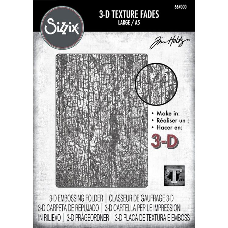 Tim Holtz 3D Texture Fades A5 Embossing Folder Cracked #667000