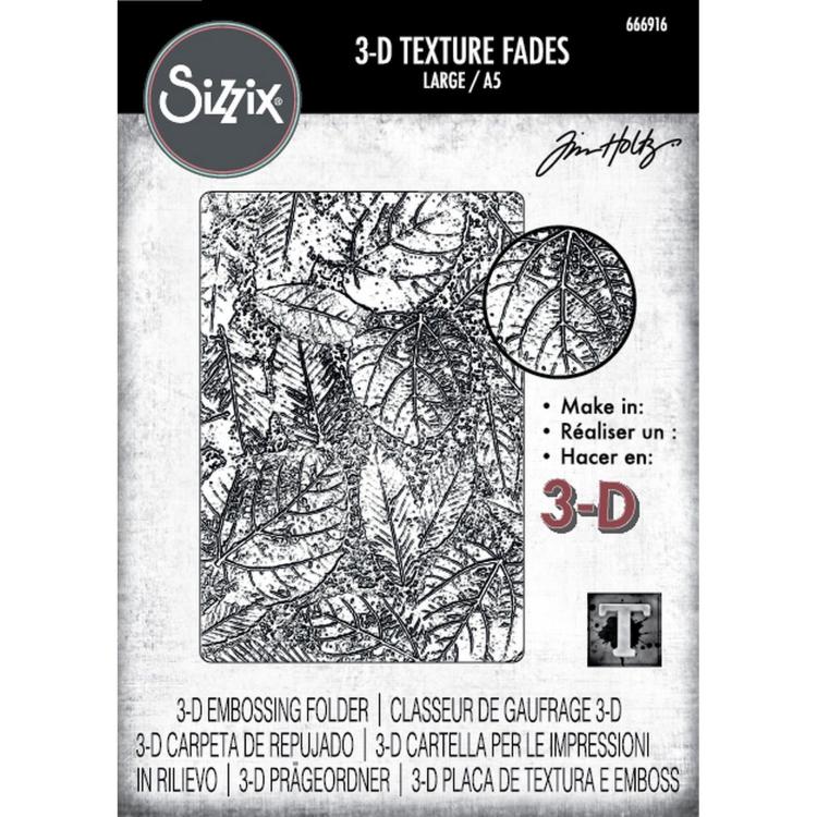 Tim Holtz 3D Texture Fades A5 Embossing Folder Folder Foliage #666916