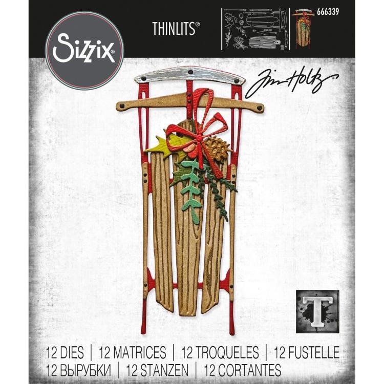 Tim Holtz Thinlits 12PK Dies Vintage Sled #666339