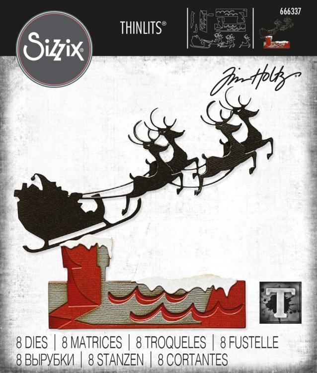 Tim Holtz Thinlits 8PK Dies Reindeer Sleight #666337