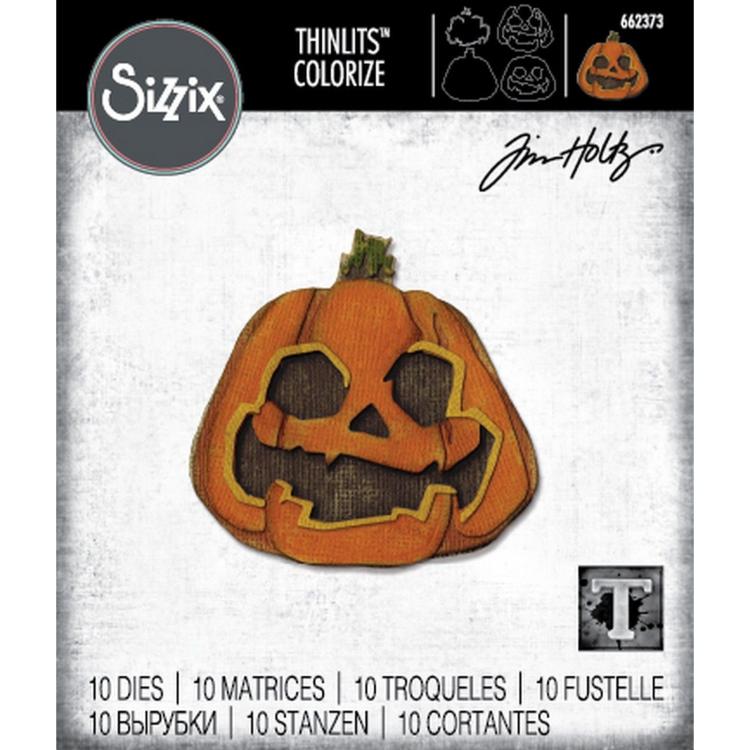 Tim Holtz Thinlits Colorize Dies 10Pk Layered Jack-o-Lantern #662373