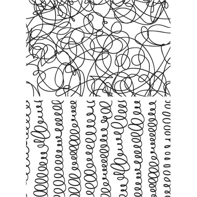 Tim Holtz Cling Rubber Stamp Set Scribbles & Spirals