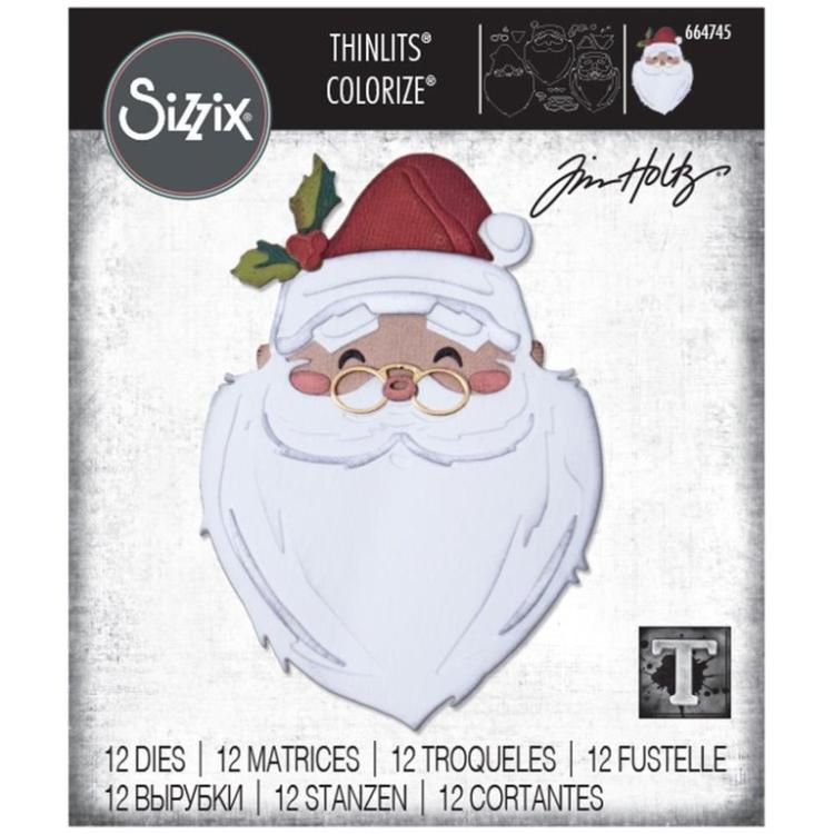 Tim Holtz Thinlits Colorize Dies 12Pk Santa's Wish #664745