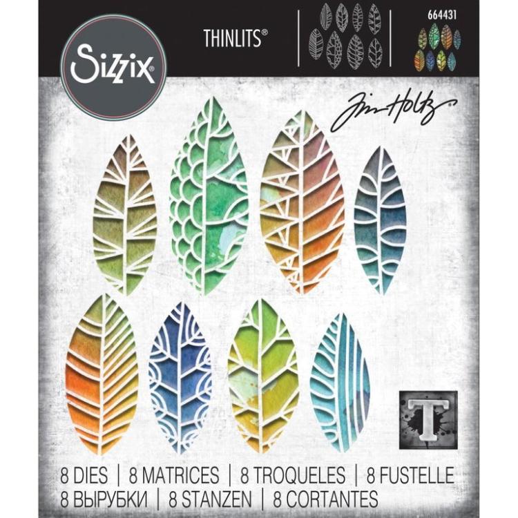 Tim Holtz Thinlits Dies 8Pk Cut-Out Leaves #664431