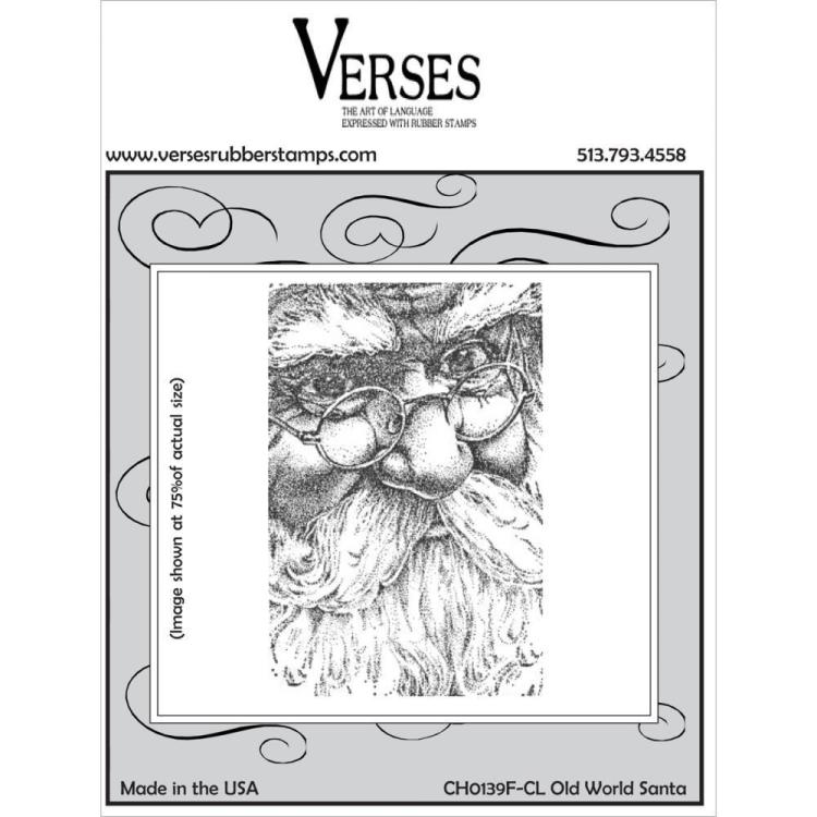 Verses Cling Mounted Rubber Stamp Old World Santa