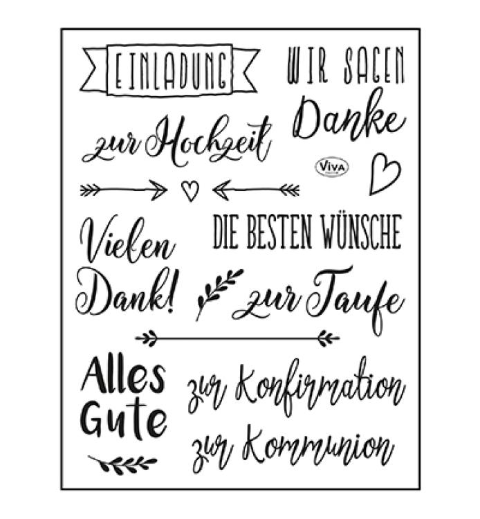 Viva Decor Clearstempel Set Die besten Wünsche