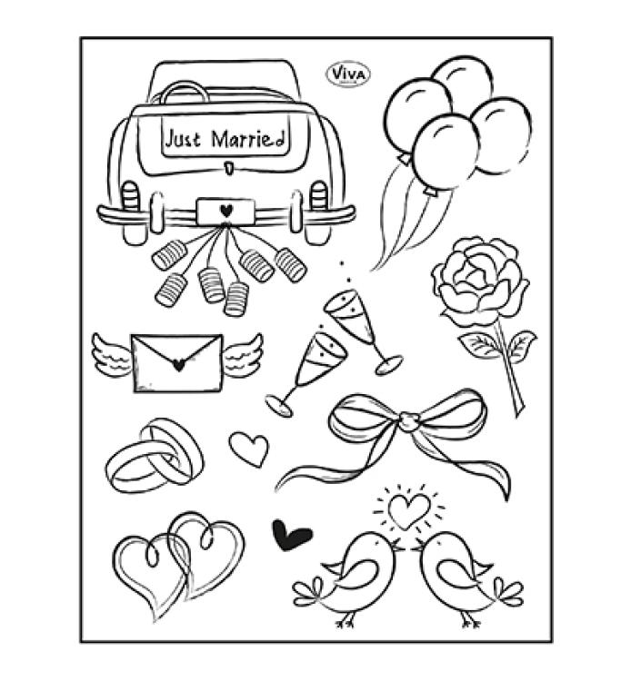 Viva Decor Clearstempel Set Just married