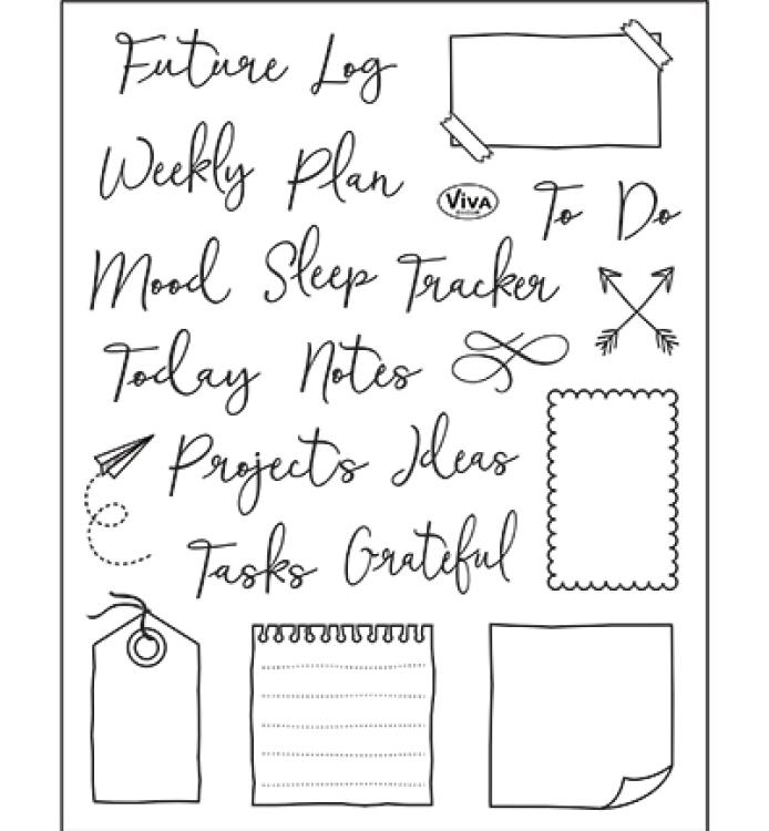 Viva Decor Stamp Bujo/Kalender Notes,Tracker & Co #208