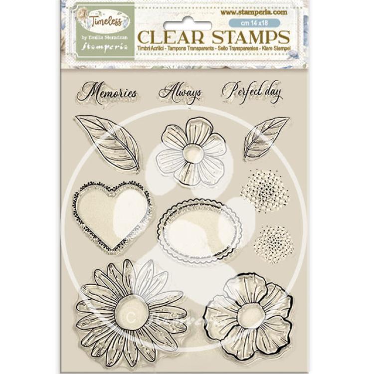 WTK221 Stamperia Timeless Clear Stamps Flowers