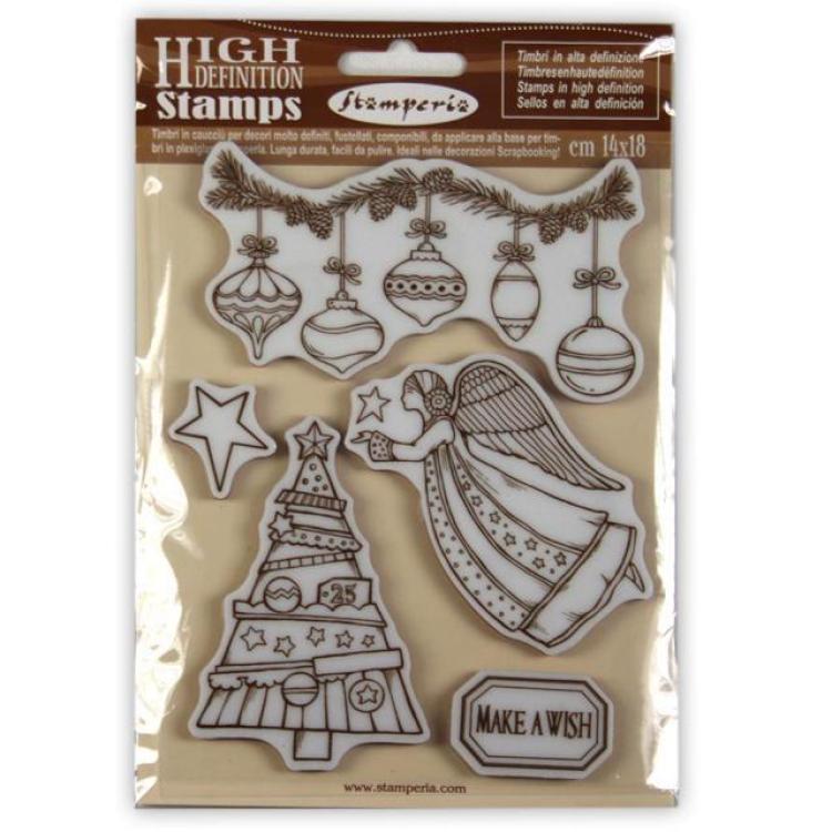 Stamperia Rubber Stamp Make a Wish Angel #162