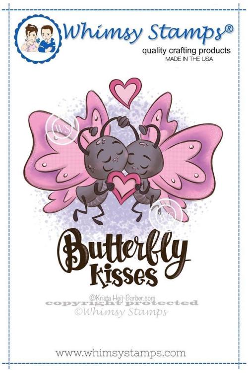 Whimsy Rubber Stamp Butterfly Kisses