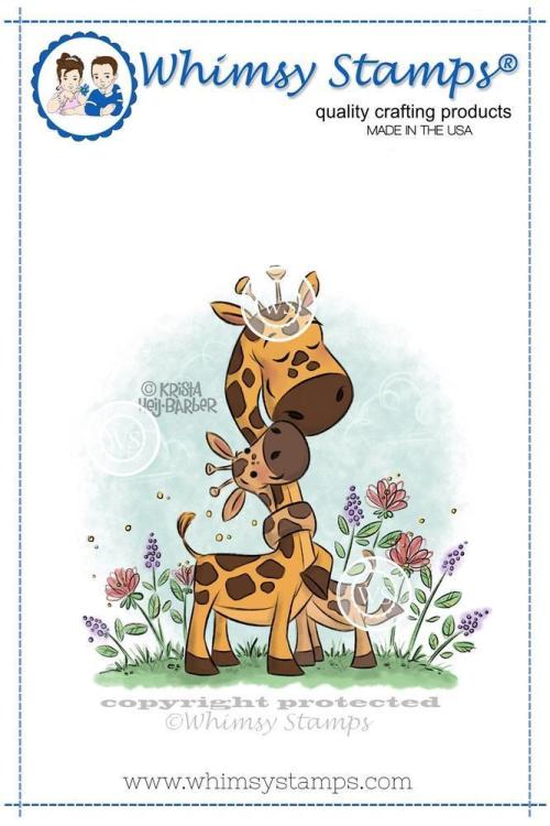 Whimsy Rubber Stamp Giraffe Baby Love