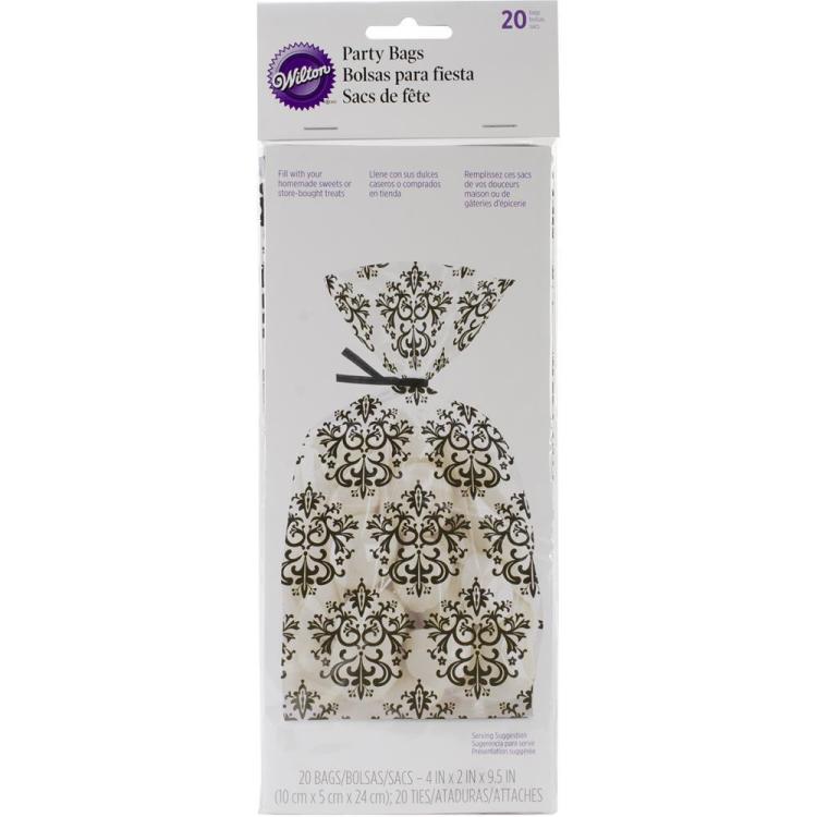 Wilton Treat Bags Black & White Damask