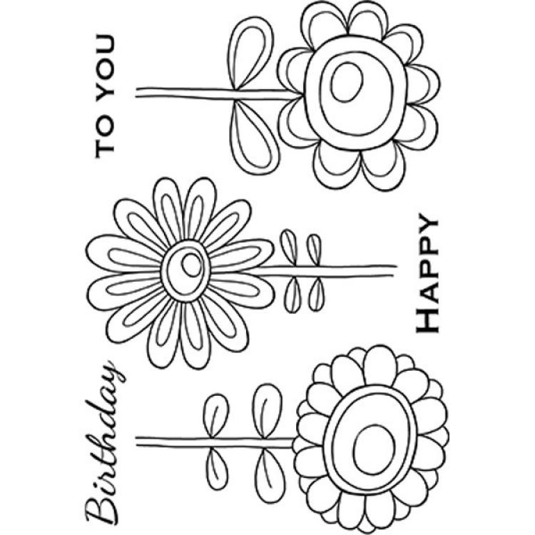 Woodware Clear Magic Stamp Bold Blooms Daisy Bunch