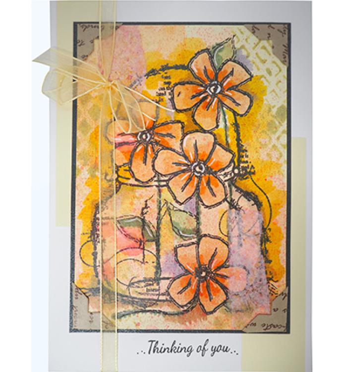 Woodware Clear Stamp Small Daisy Jar FRS701