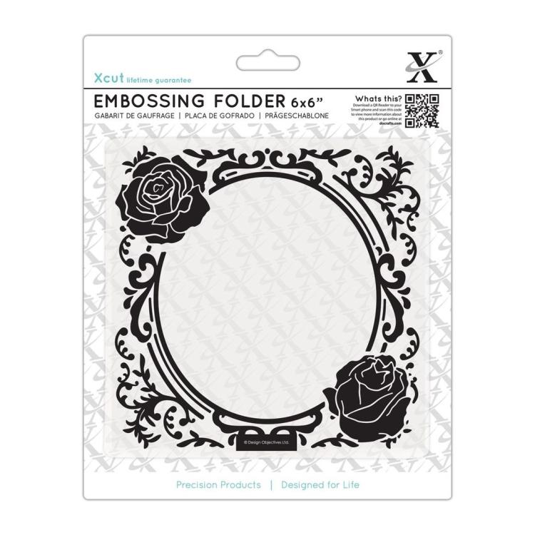 XCut 6 x 6" Prägeschablone - Rosen Rahmen