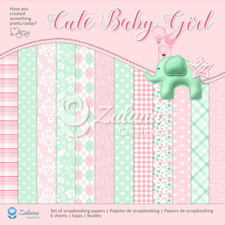 Zulana Creations 12x12 Paper Pad Cute Baby Girl