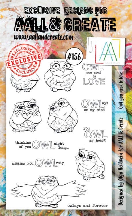 AALL & Create Clear Stamp A6 Set #156 Owl You Need Is Love