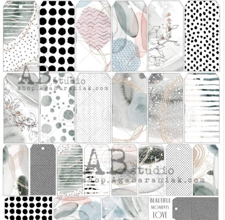 AB Studio Die-cuts Ephemera Pure Tags