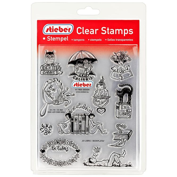 stieber® Clear Stamp Set Ex Libris Bookplates CS846