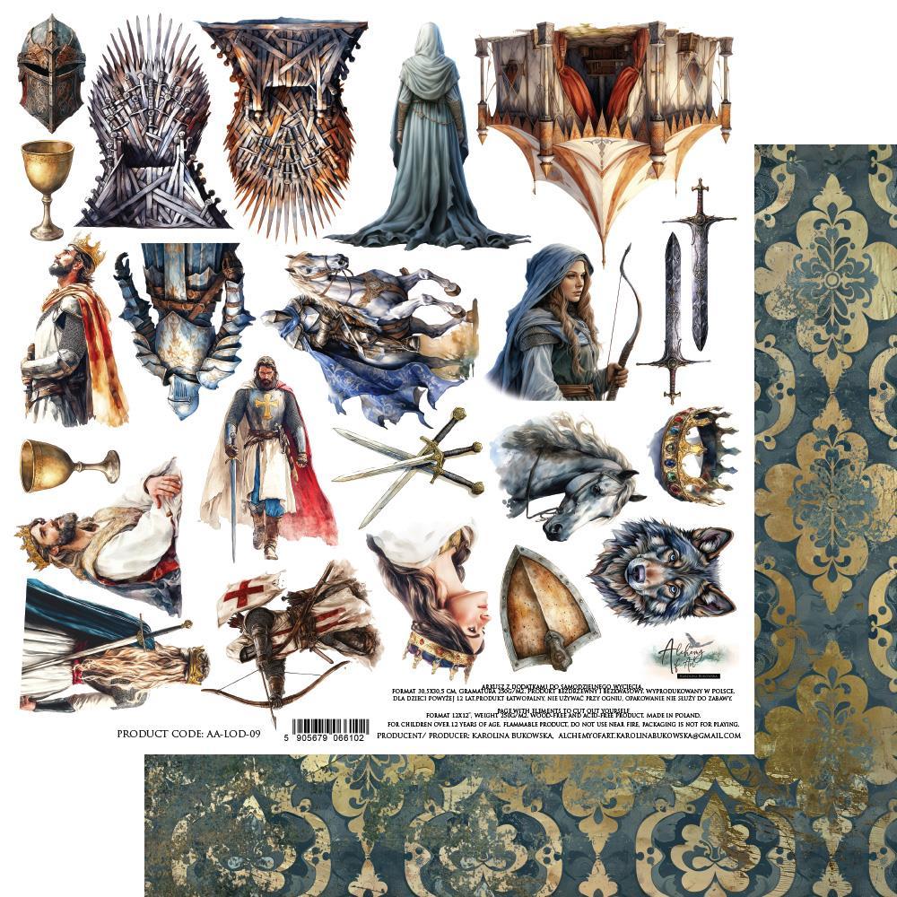 #50 Alchemy of Art The Legends Of The Dragons 12x12 Paper Sheet Extras