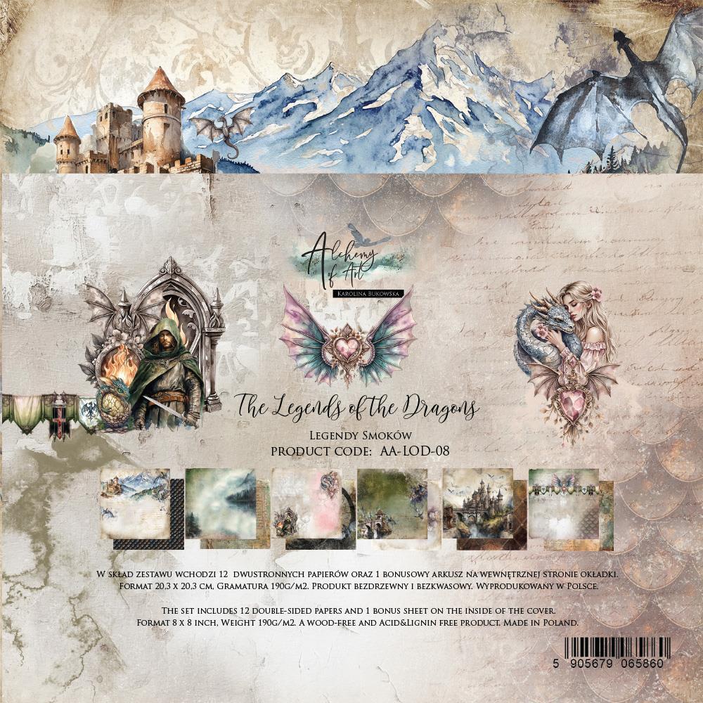 #50 Alchemy of Art The Legends Of The Dragons 8x8 Paper Pack