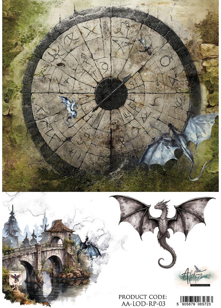 #50 Alchemy of Art The Legends Of The Dragons A4 Reispapier #03
