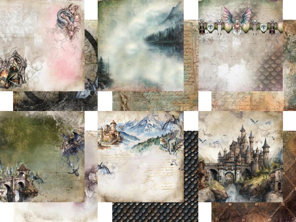 #50 Alchemy of Art The Legends of the Dragons 12x12 Paper Pack