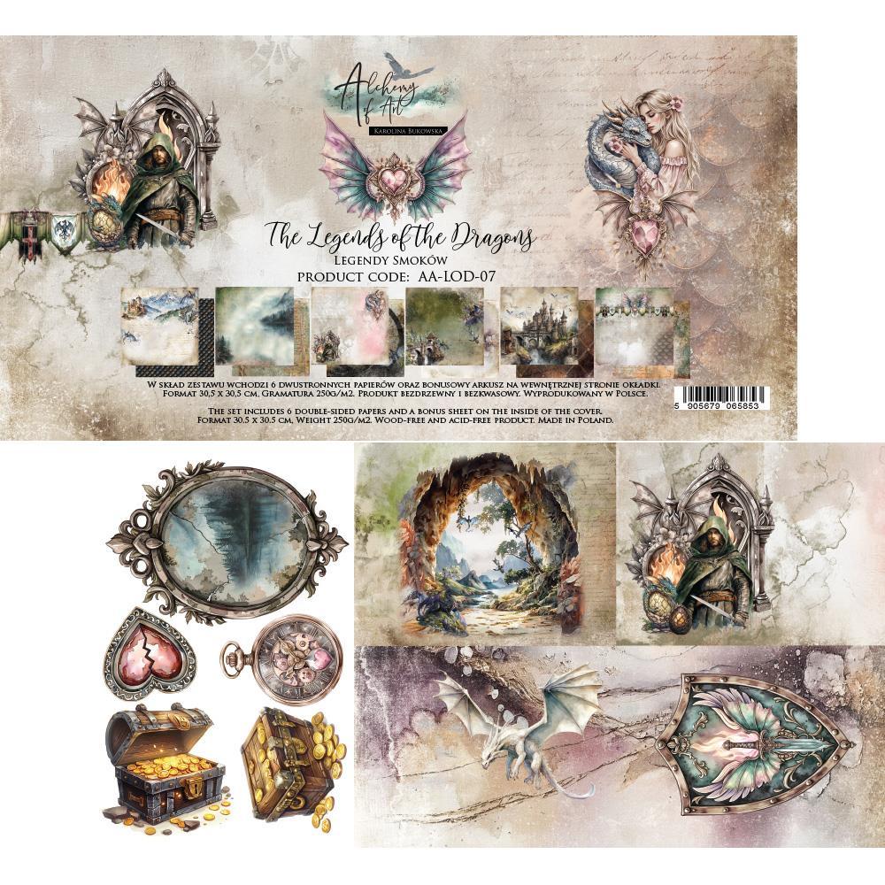 #50 Alchemy of Art The Legends of the Dragons 12x12 Paper Pack