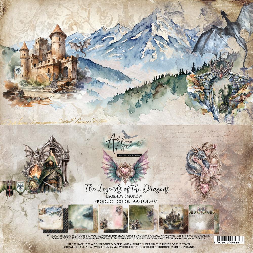 #50 Alchemy of Art The Legends of the Dragons 12x12 Paper Pack