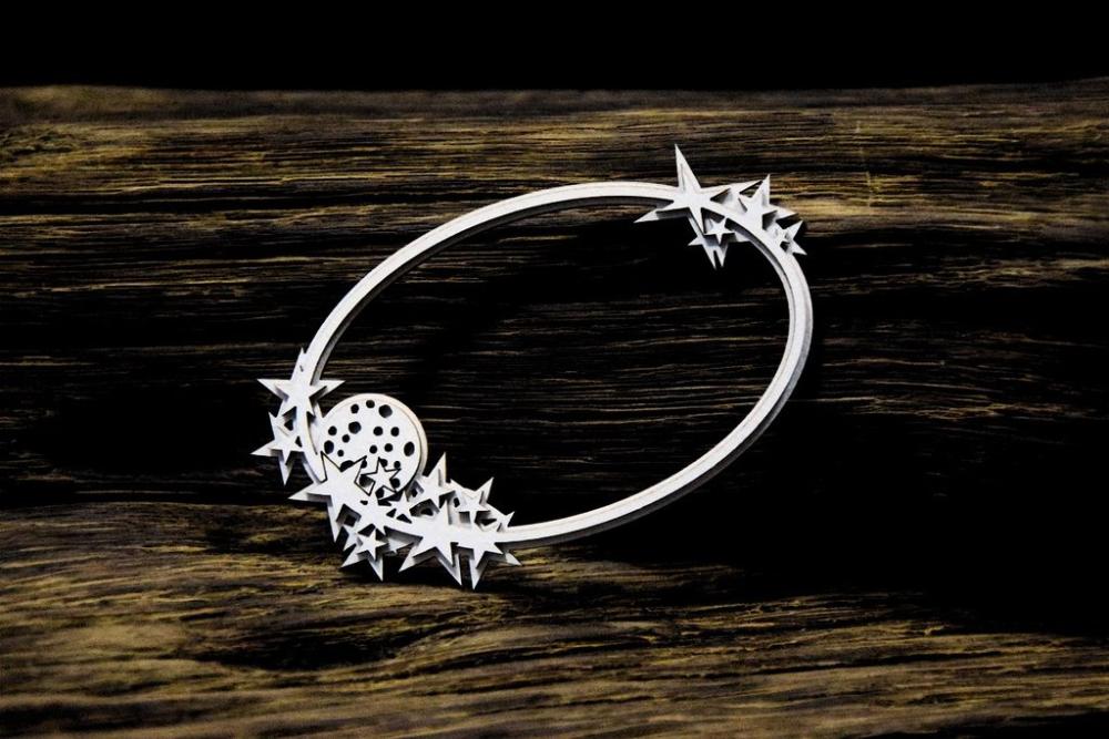 SnipArt Chipboard Reach For The Stars Layered Frame Oval