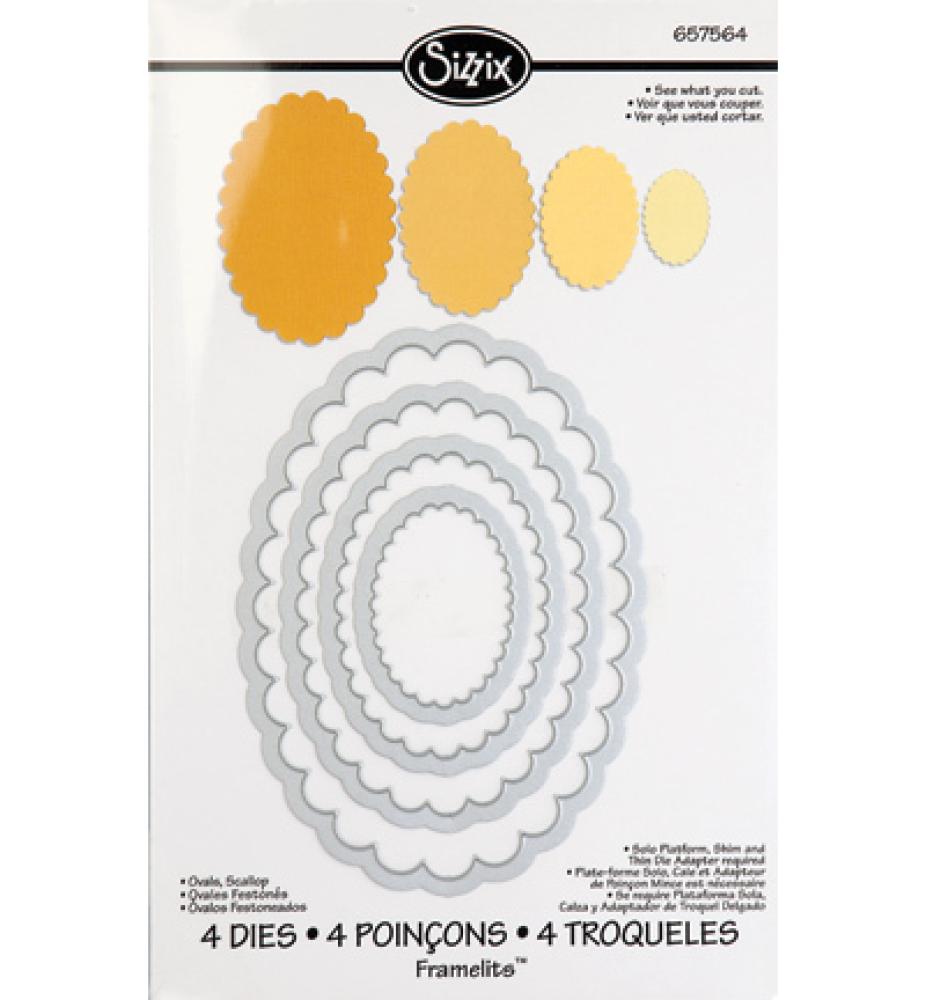 Sizzix - Framelits Die Set 4PK Ovals Scallop