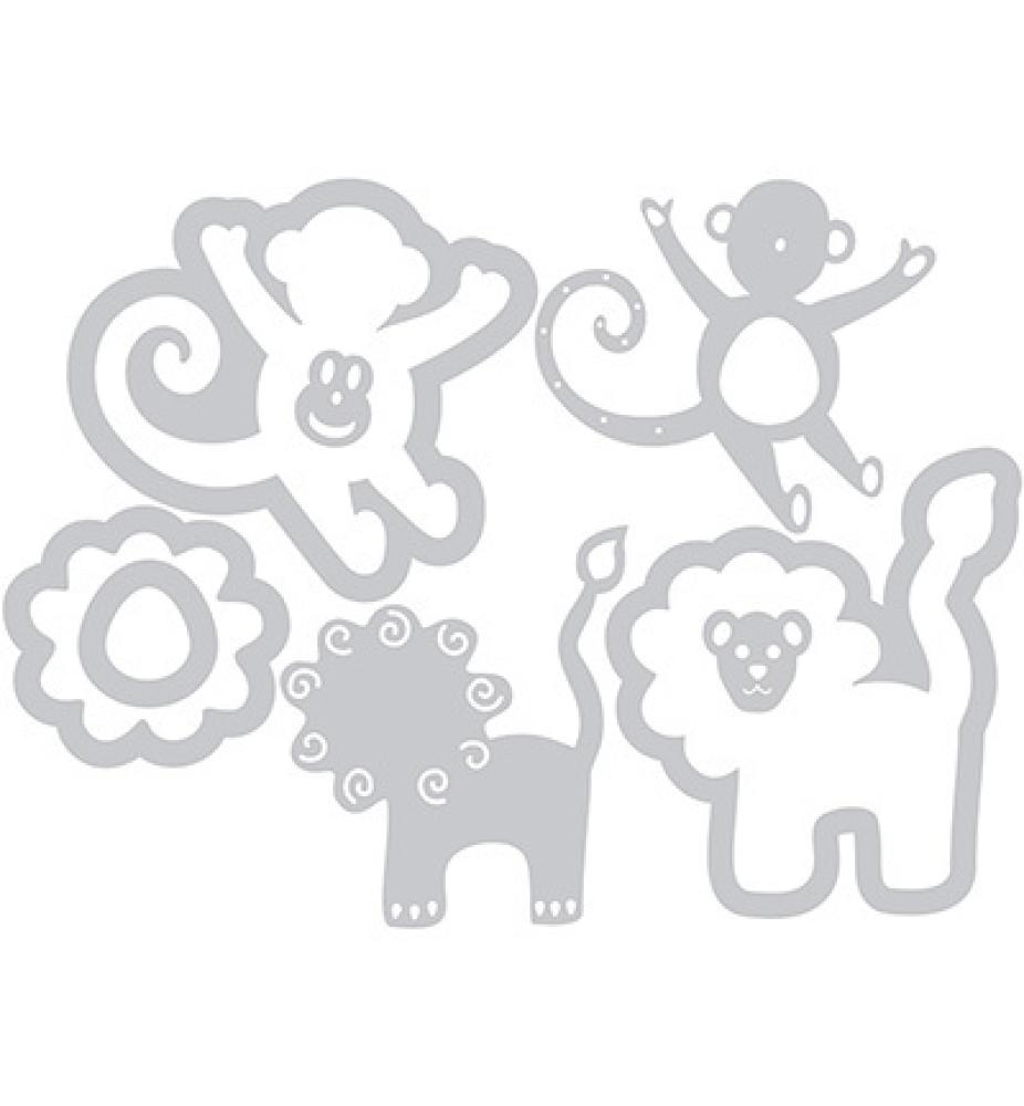 SALE Sizzix Thinlits Die Set 8PK Lion & Monkey #658973