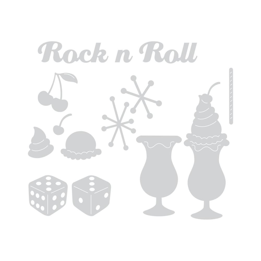 SALE Sizzix Thinlits Die Set 9PK Rock 'n Roll Sundae #659505