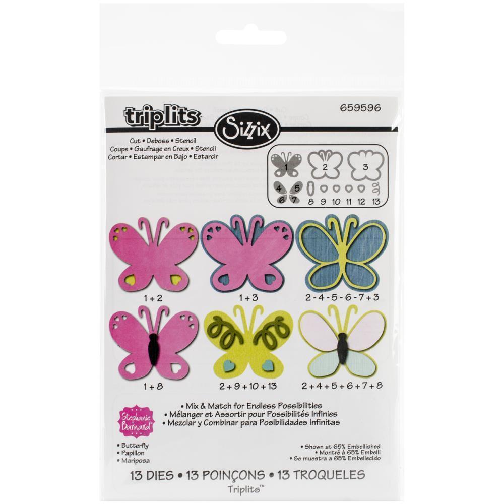 SALE Sizzix Triplits Dies Set 13PK Butterfly #659596