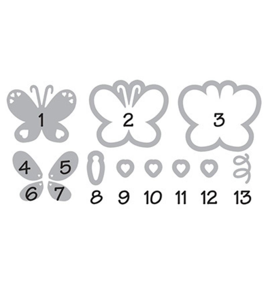 SALE Sizzix Triplits Dies Set 13PK Butterfly #659596