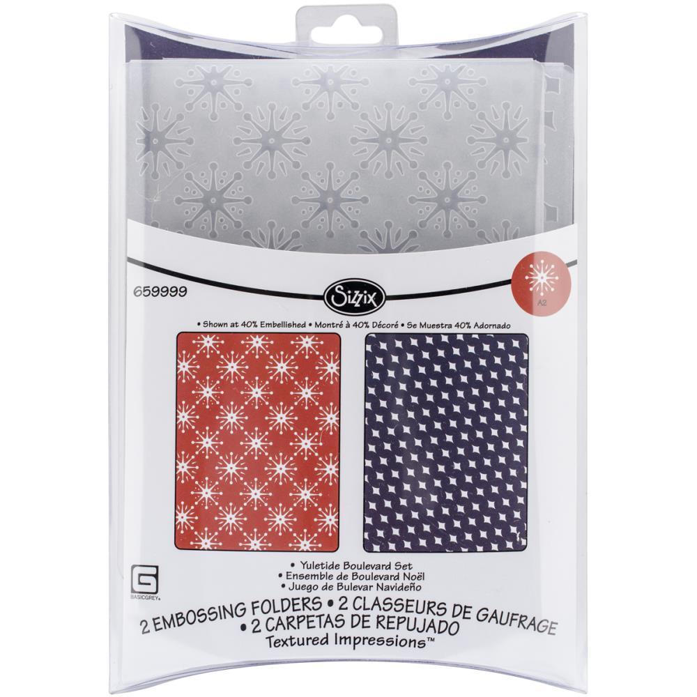 Sizzix Prägefolder  Texture Fades Yuletide Boulevard Set