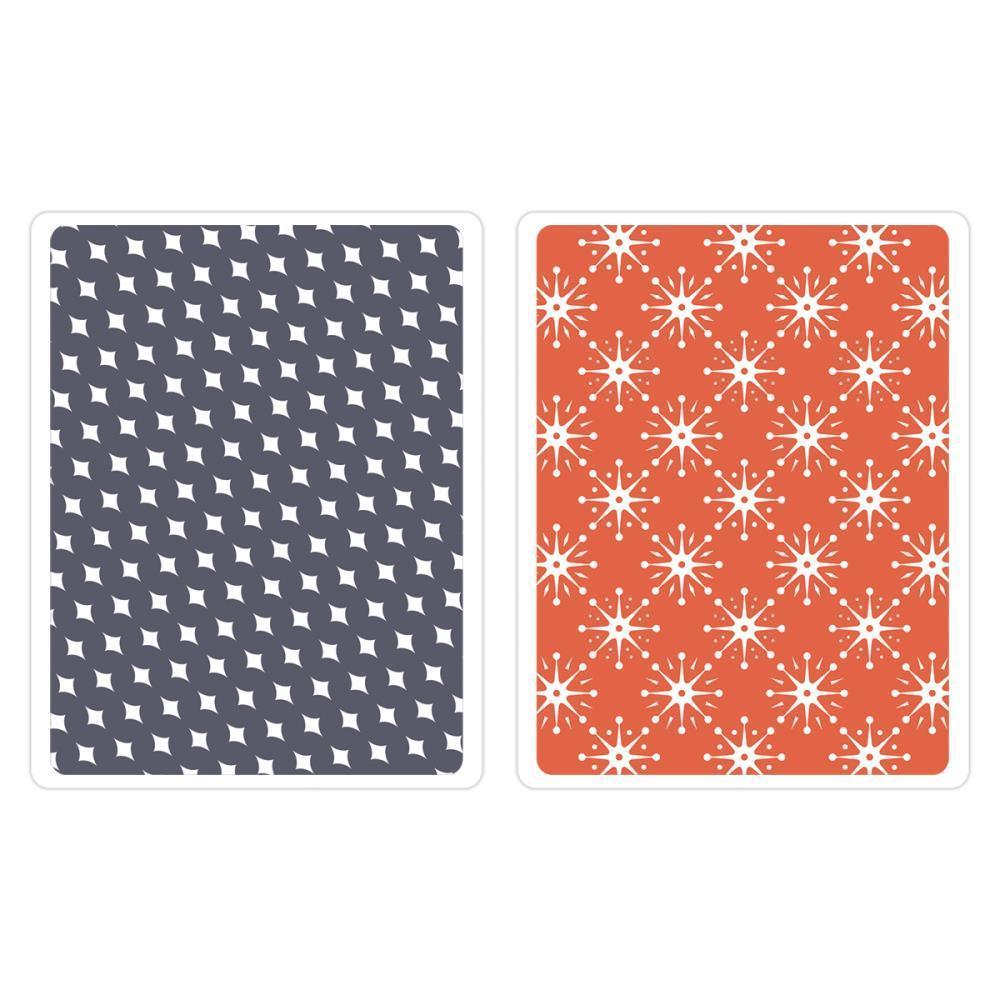 Sizzix Prägefolder  Texture Fades Yuletide Boulevard Set