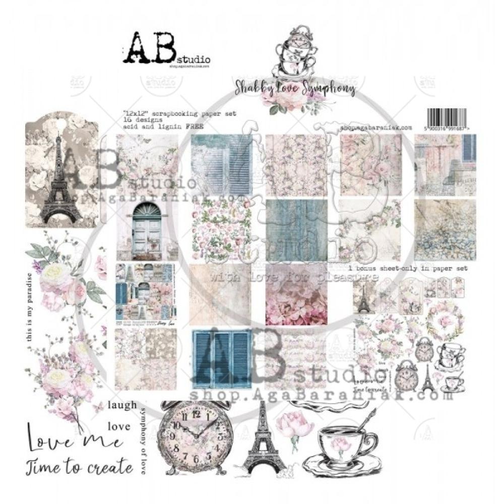 A.B Studio 12x12 Paper Pad Shabby Love Symphony