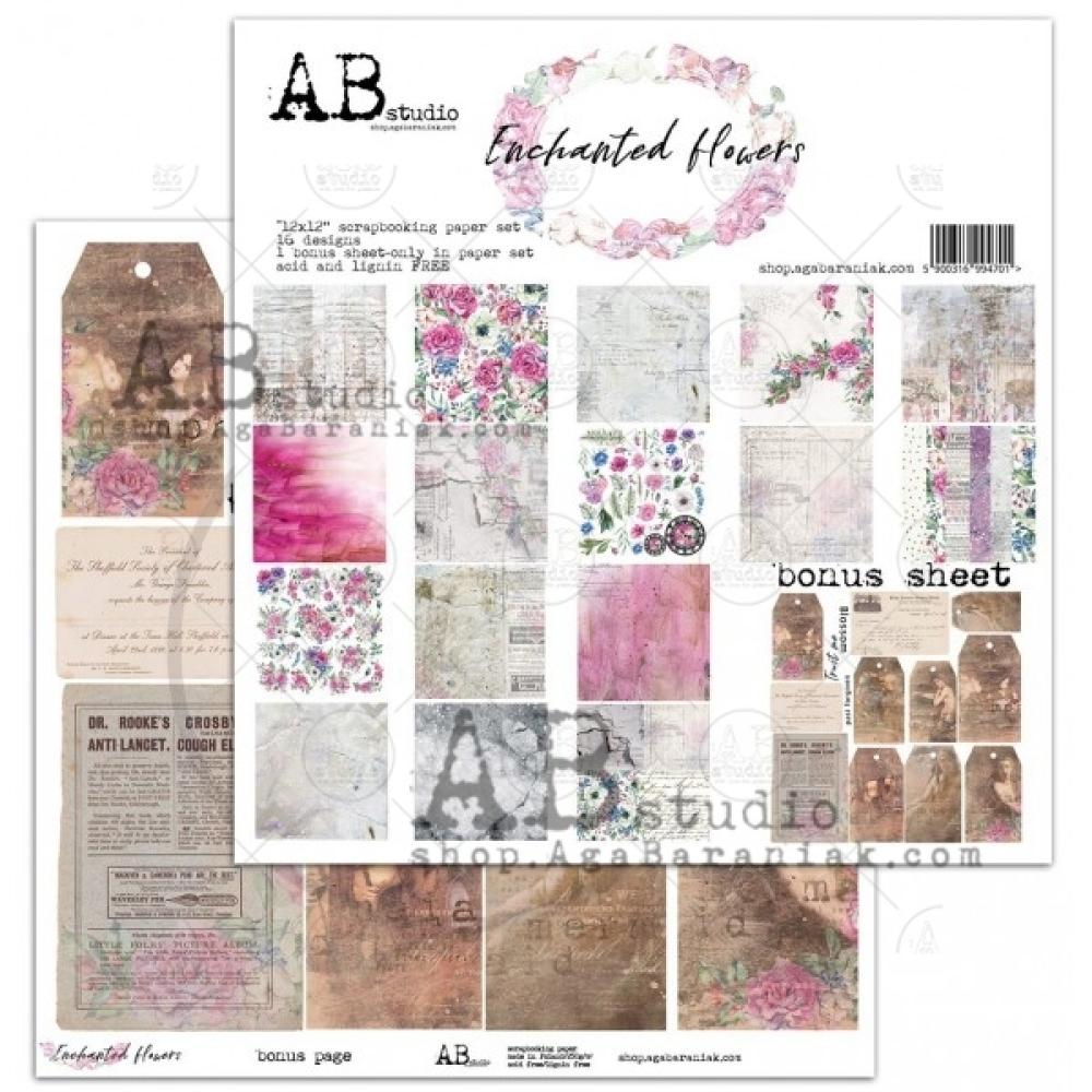 A.B Studio Paper Pad 12x12 Enchanted Flowers